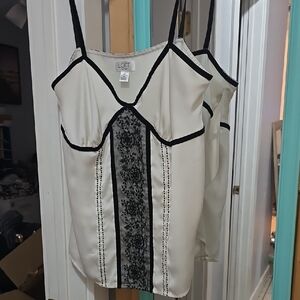 LOFT Black and White Camisole Bustier Top